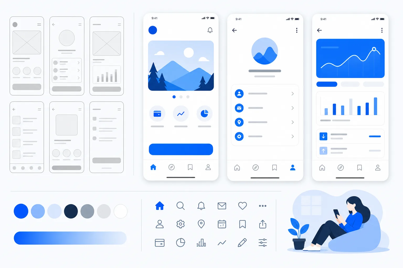 Design UI d'application mobile pour une PME des Bouches-du-Rhône