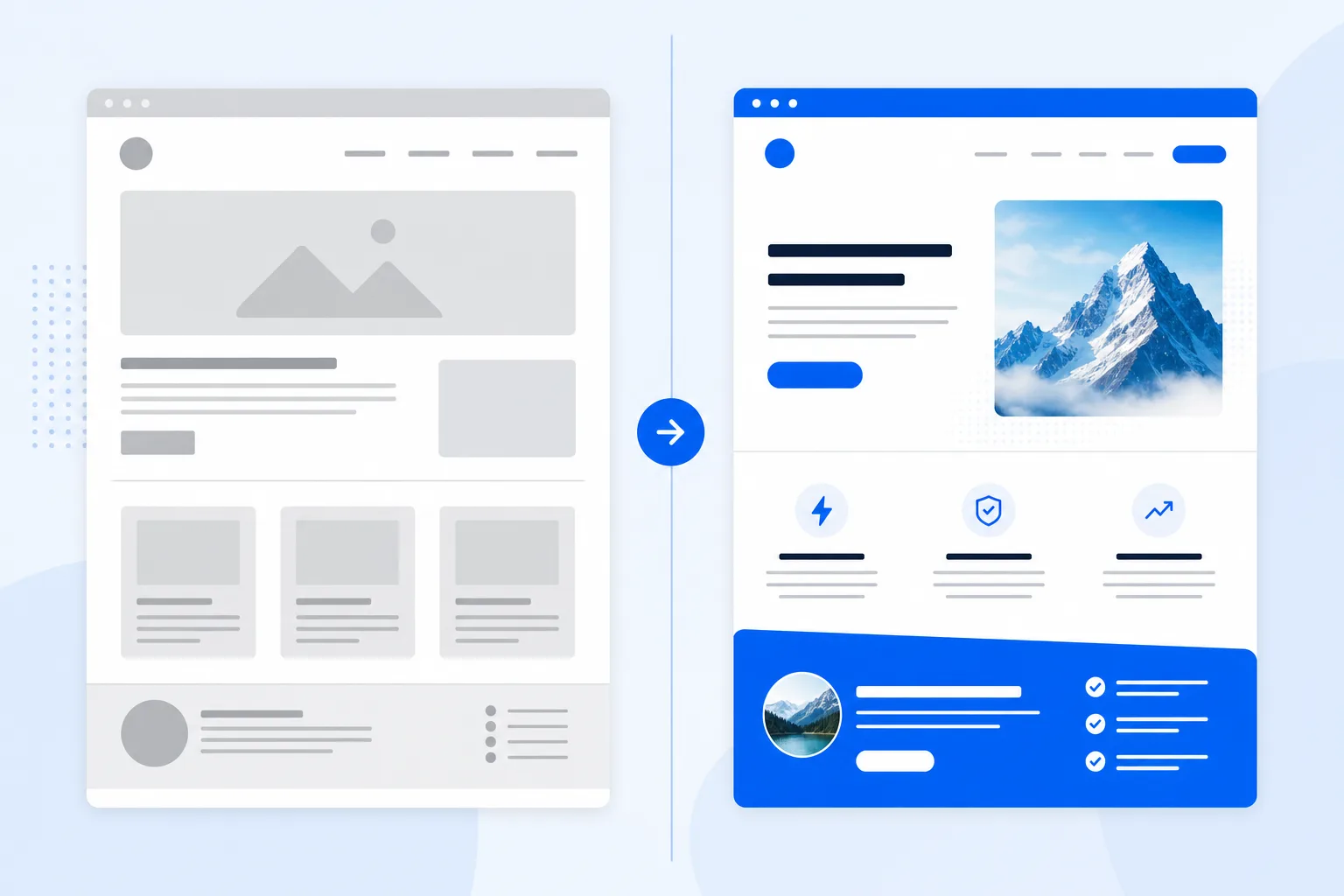 Comparaison avant et après refonte de site web pour une entreprise aixoise